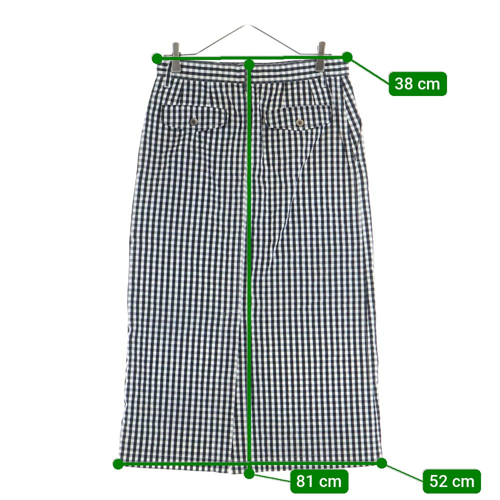 tricot COMME des GARCONS(トリコ コム デ ギャルソン) 99SS ダブルポケット ギンガムチェック柄 ジップアップ ロングスカート レディース ブラック/ホワイト TS-1000430