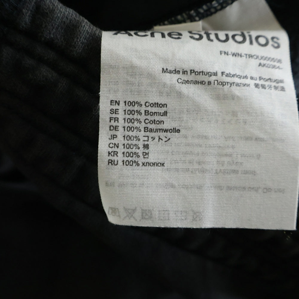 Acne Studios(アクネ ストゥディオズ) バックロゴデザイン マルチポケット ストレッチパンツ ブラック FN-WN-TROU000508