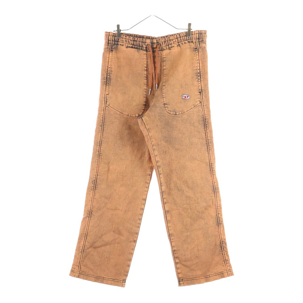 DIESEL(ディーゼル) D-MARTIANS-NE JOGGJEANS ロゴデザイン マルチポケット ドローストリング イージー デニムパンツ オレンジ A03924