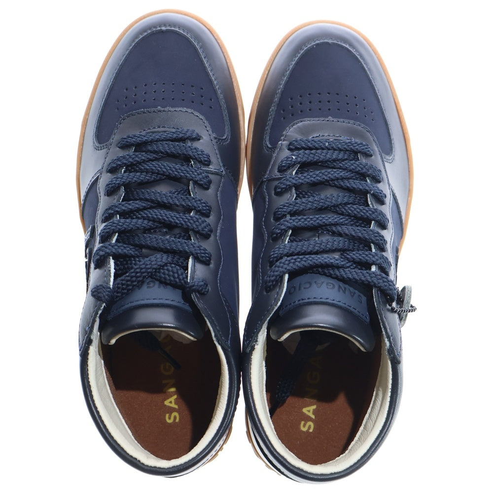 Sangacio(サンガッチョ) SG MID NAVY レザー ミッドカットスニーカー ネイビー レディース US5.5/23cm