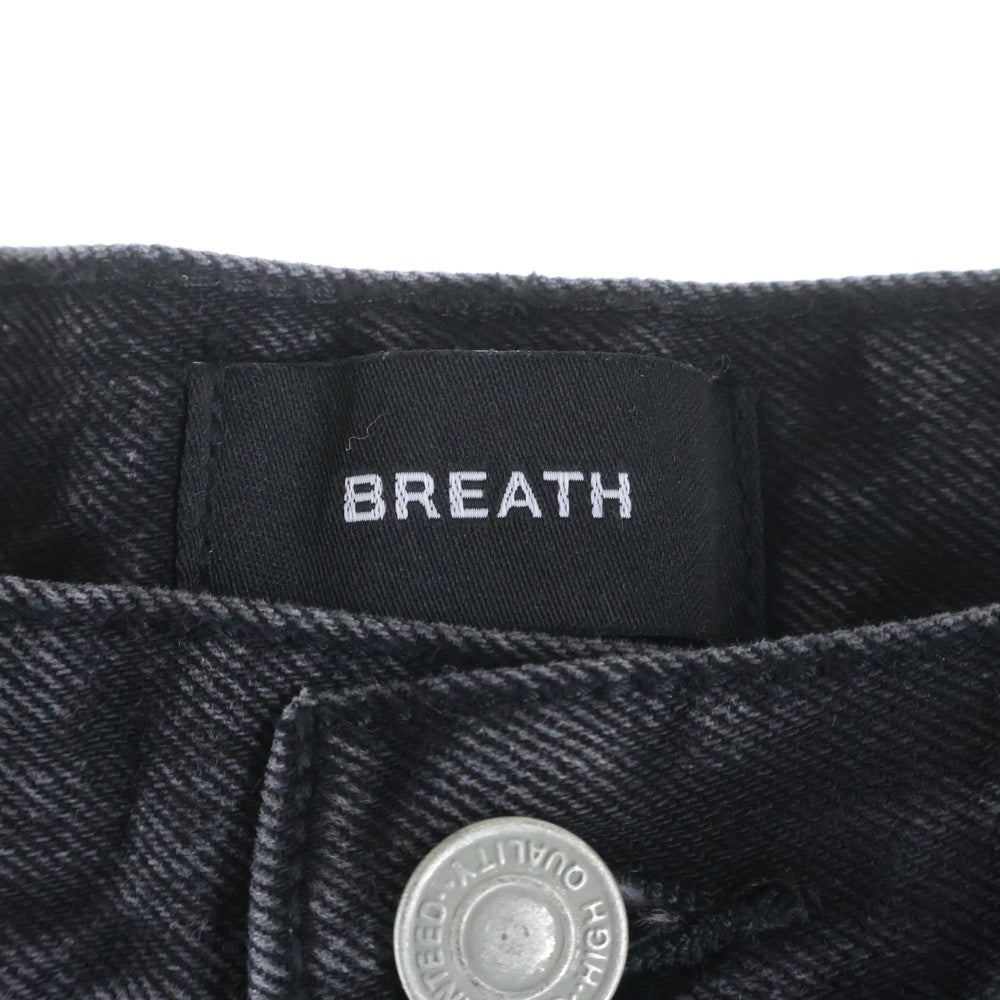 BREATH(ブレス) GRUNGE WIDE DENIM PANTS ダメージ加工 グランジ ワイド デニムパンツ ブラック BR24AW-P1007
