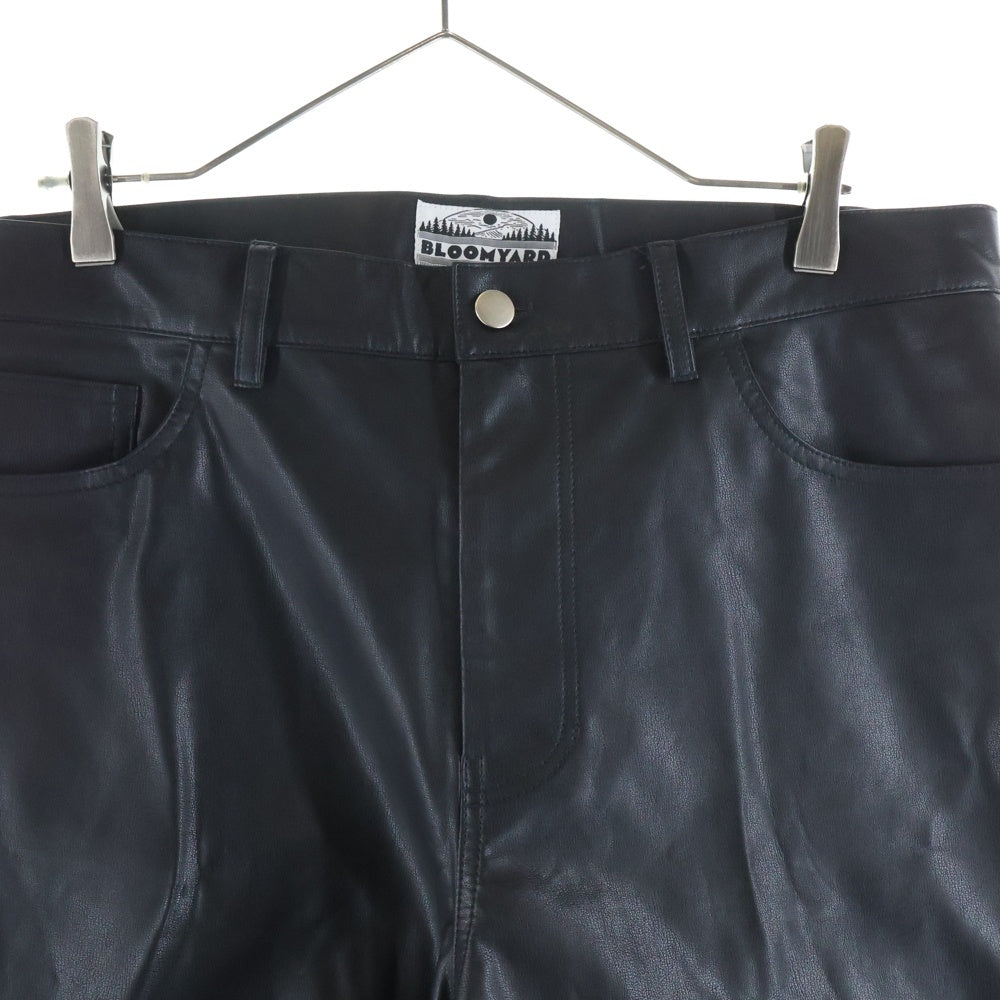 NO BRAND(ノーブランド) BLOOMYARD ブルームヤード MULTI STUDS V LEATHER SHORTS マルチ スタッズ ブイ レザーショーツ ハーフパンツ ブラック BY251-008