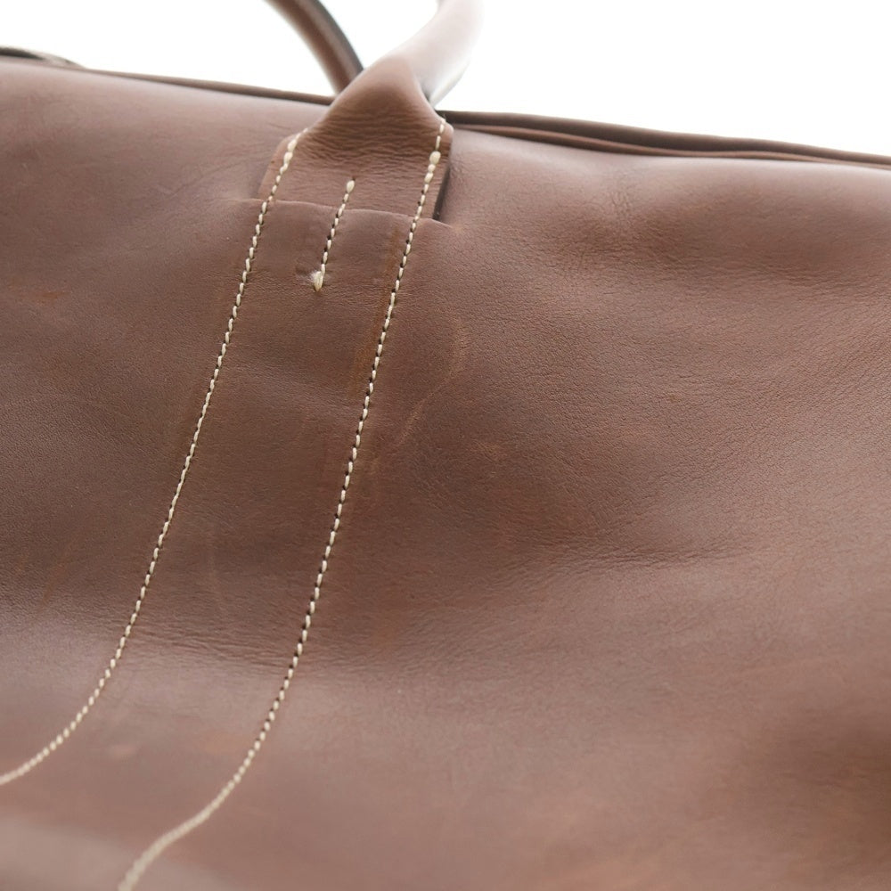 NO BRAND(ノーブランド) RAREGEN レアジェン ステッチデザイン レザー ボストンバック ブラウン レディース