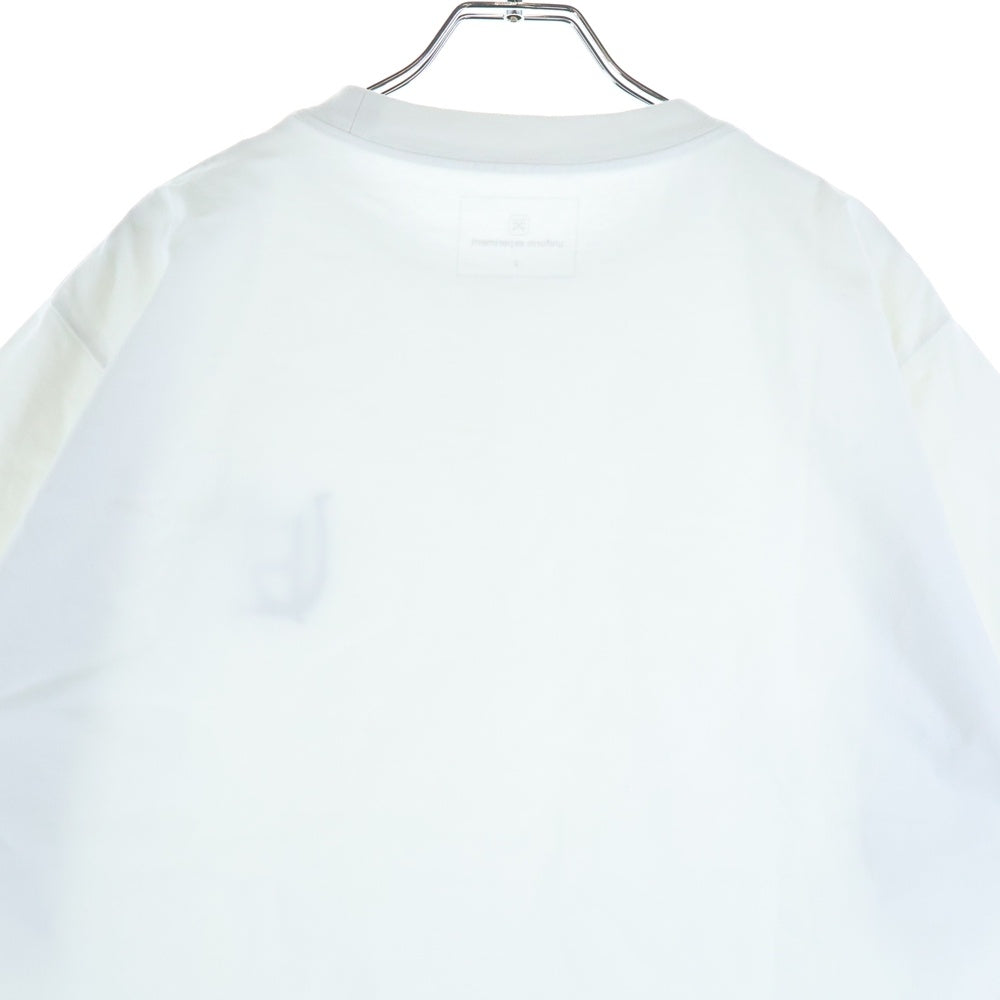 UNIFORM EXPERIMENT(ユニフォームエクスペリメント) 胸エンブロイダリーデザイン クルーネック カットソー 半袖Tシャツ ホワイト UE-232024