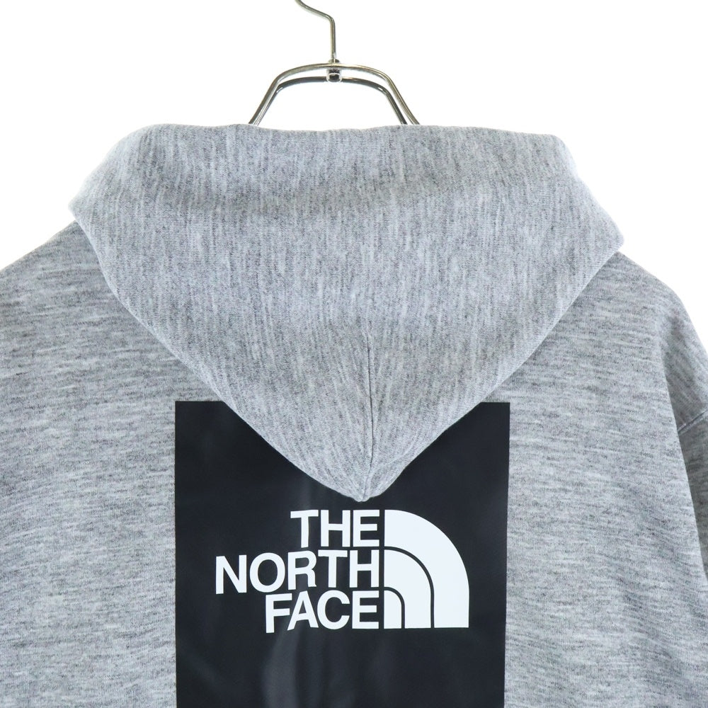 THE NORTH FACE(ザノースフェイス) 胸ロゴデザイン カンガルーポケット ドローストリング フーデッド スウェット パーカー グレー NT12238