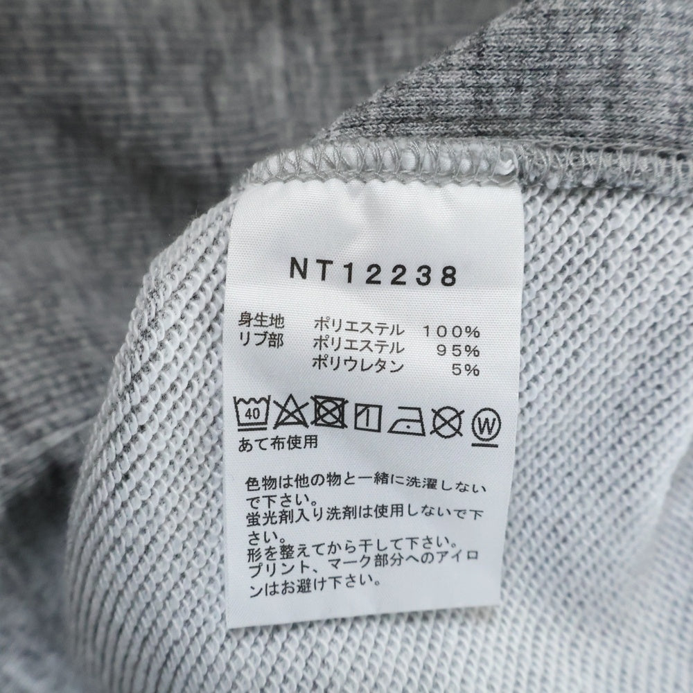 THE NORTH FACE(ザノースフェイス) 胸ロゴデザイン カンガルーポケット ドローストリング フーデッド スウェット パーカー グレー NT12238