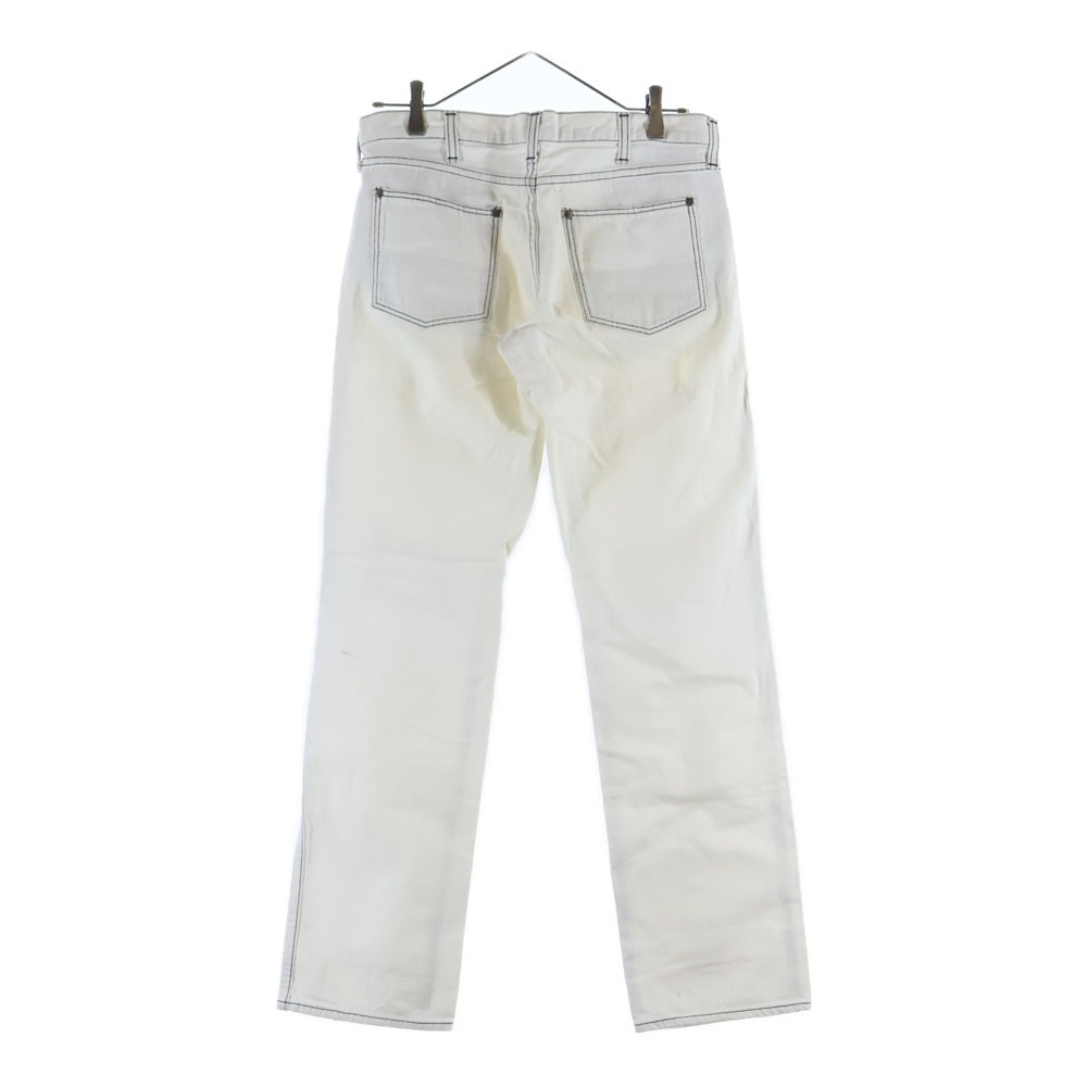 NUMBER (N)INE(ナンバーナイン) 02SS モダンエイジ期 ジップフライ ストレート クラッシュド ダメージ デニム パンツ ホワイト
