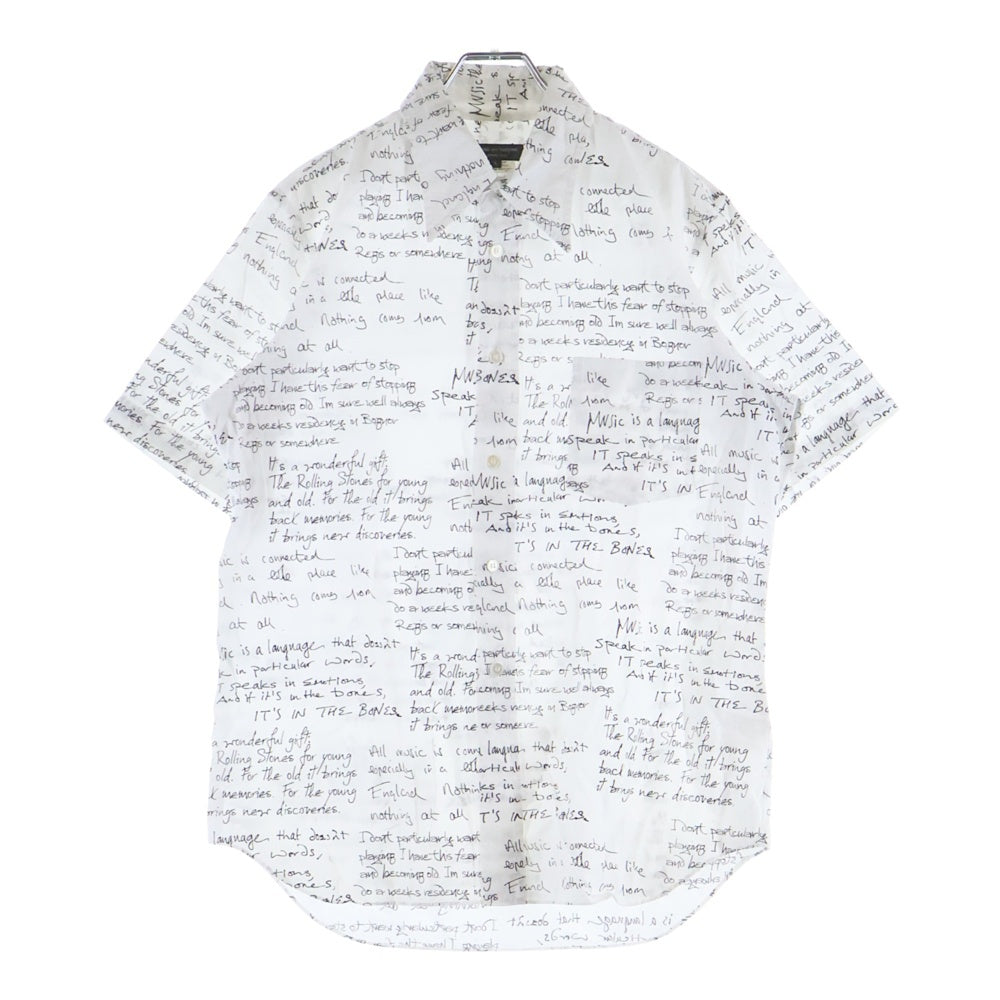 COMME des GARCONS HOMME PLUS(コムデギャルソンオムプリュス) 06SS ローリングストーンズ期 総柄 レギュラーカラー 半袖シャツ ホワイト/ブラック PQ-B009