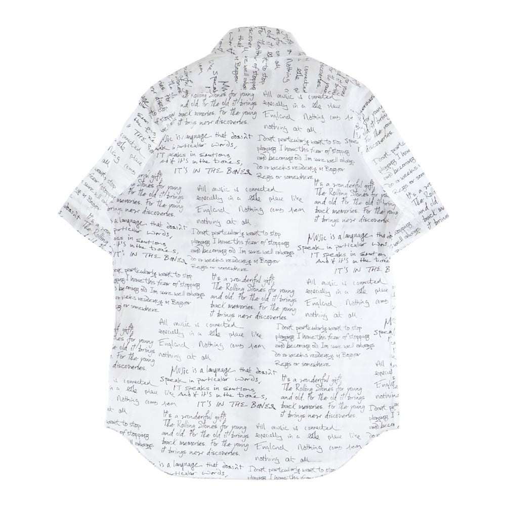 COMME des GARCONS HOMME PLUS(コムデギャルソンオムプリュス) 06SS ローリングストーンズ期 総柄 レギュラーカラー 半袖シャツ ホワイト/ブラック PQ-B009