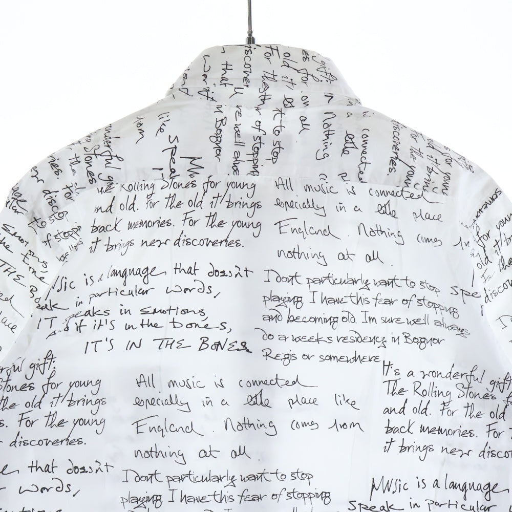 COMME des GARCONS HOMME PLUS(コムデギャルソンオムプリュス) 06SS ローリングストーンズ期 総柄 レギュラーカラー 半袖シャツ ホワイト/ブラック PQ-B009