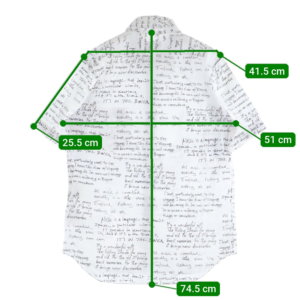 COMME des GARCONS HOMME PLUS(コムデギャルソンオムプリュス) 06SS ローリングストーンズ期 総柄 レギュラーカラー 半袖シャツ ホワイト/ブラック PQ-B009