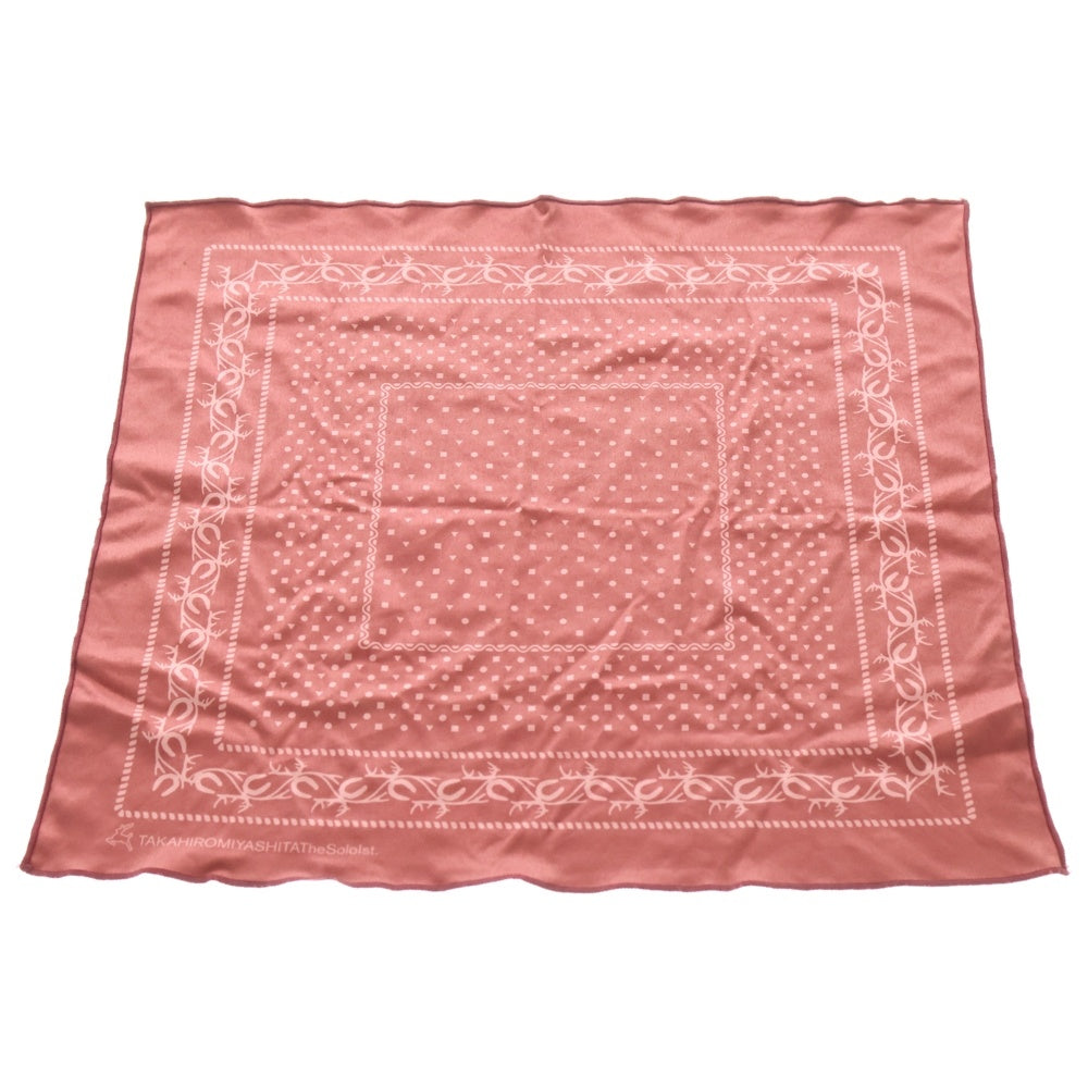 TAKAHIROMIYASHITA The SoloIst.(タカヒロミヤシタザソロイスト) 総柄 コットン スカーフ ハンカチ ピンク レディース