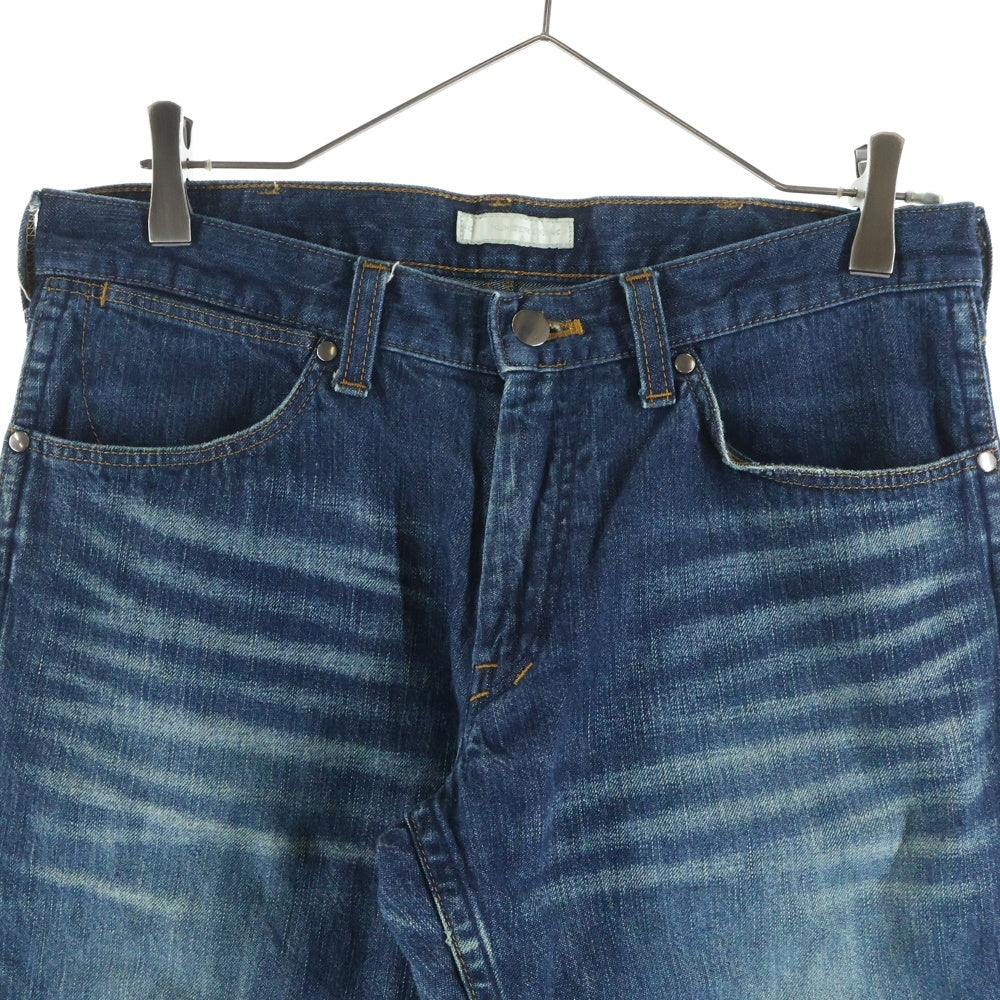 NUMBER (N)INE(ナンバーナイン) 02SS モダンエイジ期 ジップフライ ストレート クラッシュド ダメージ デニム パンツ インディゴ