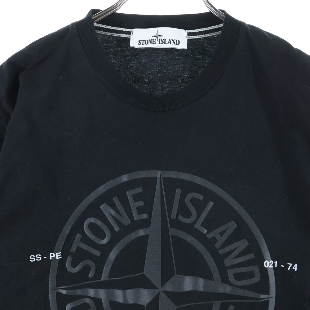 STONE ISLAND(ストーンアイランド) ロゴプリントTシャツ 半袖カットソー ブラック 74152NS65