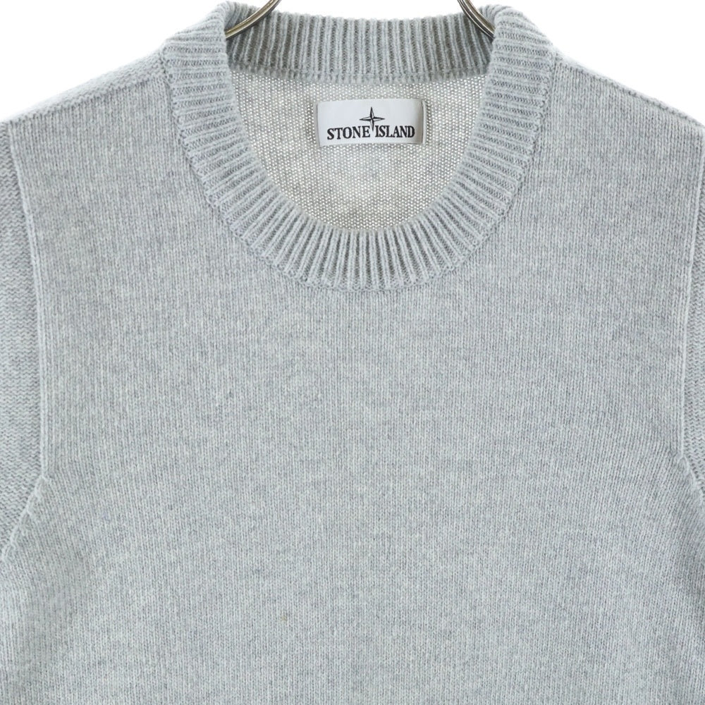 STONE ISLAND(ストーンアイランド) コンパスパッチ クルーネック ニットセーター グレー 7715508A3