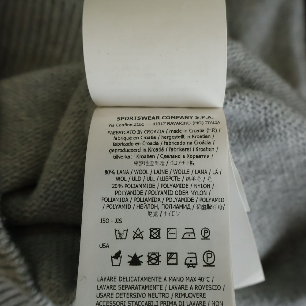 STONE ISLAND(ストーンアイランド) コンパスパッチ クルーネック ニットセーター グレー 7715508A3