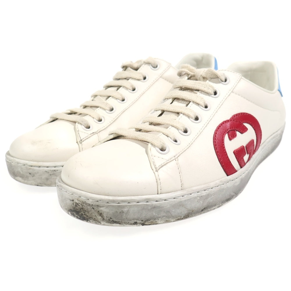 GUCCI(グッチ) インターロッキングG レザー ローカットスニーカー レディース ホワイト 625783