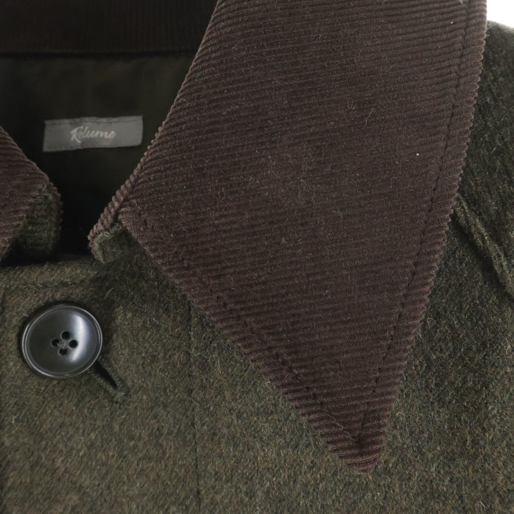 JOURNAL STANDARD relume(ジャーナルスタンダード レリューム) コーデュロイカラー ウール ステンカラーコート ブラウン 21-020-464-6000-4-0