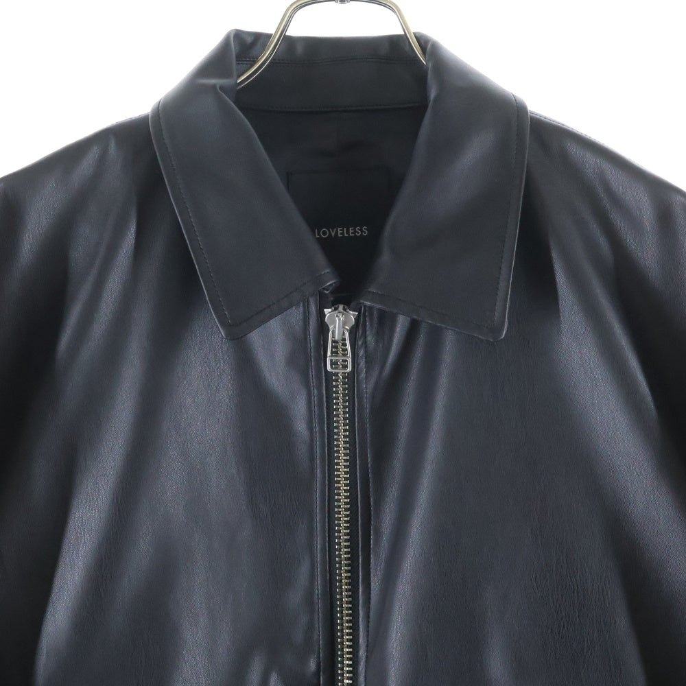 LOVELESS(ラブレス) シンセティック ジップアップレザージャケット ブラック 61F55-840-09