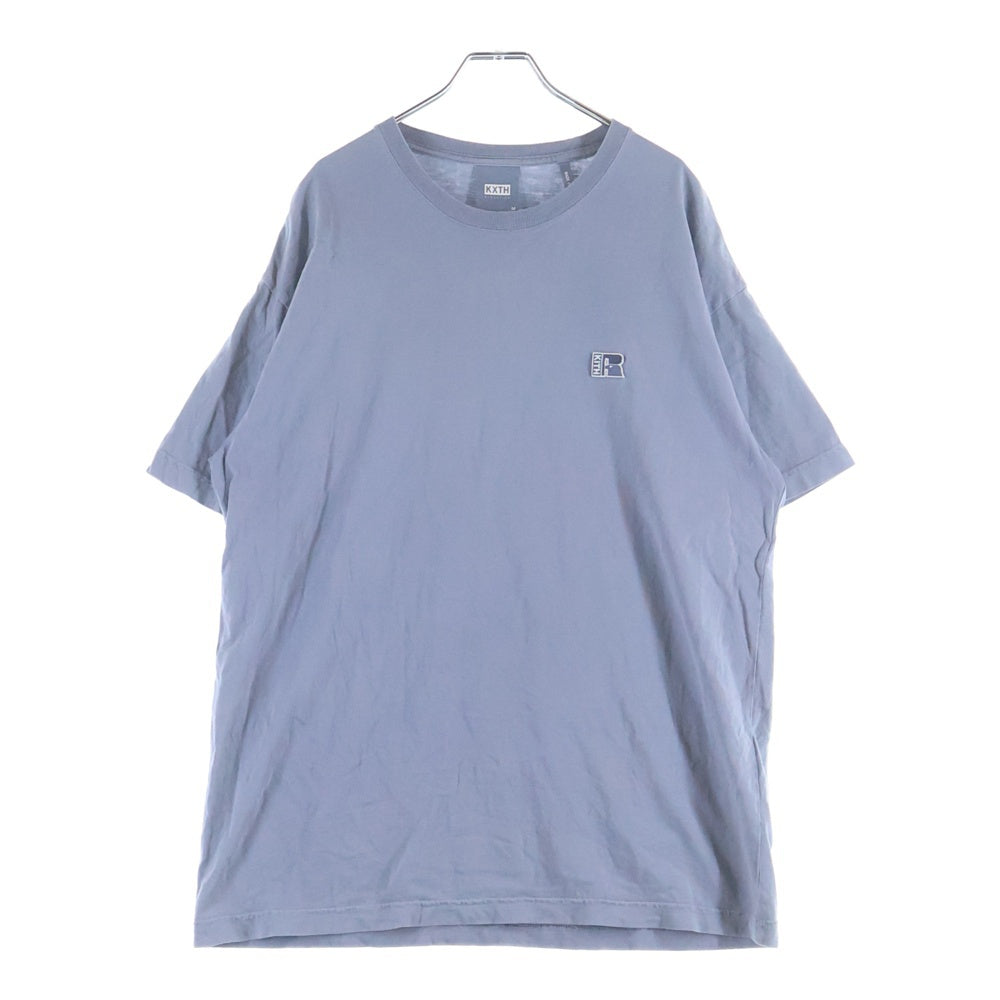 KITH(キス) ロゴワッペン クルーネック半袖Tシャツ カットソー ブルー 21-071-060-0025-3-0