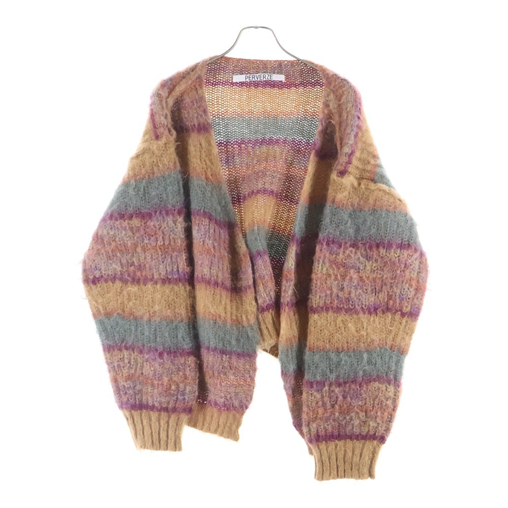 PERVERZE(パーバーズ) STRIPE MOHAIR WIDE CARDIGAN ストライプ モヘア ワイド ニットカーディガン マルチカラー 0121030511