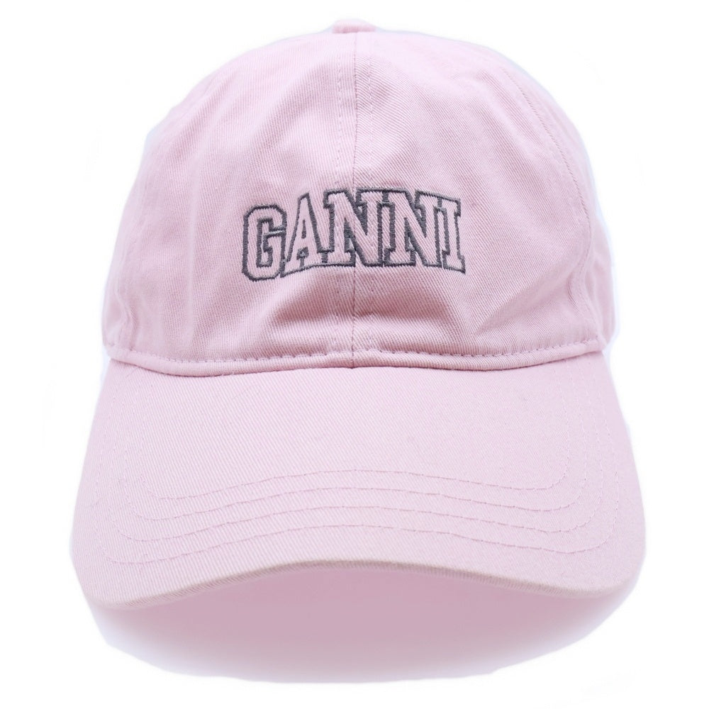 GANNI(ガニー) フロントロゴ 6パネル ベースボールキャップ 帽子 ピンク A3430