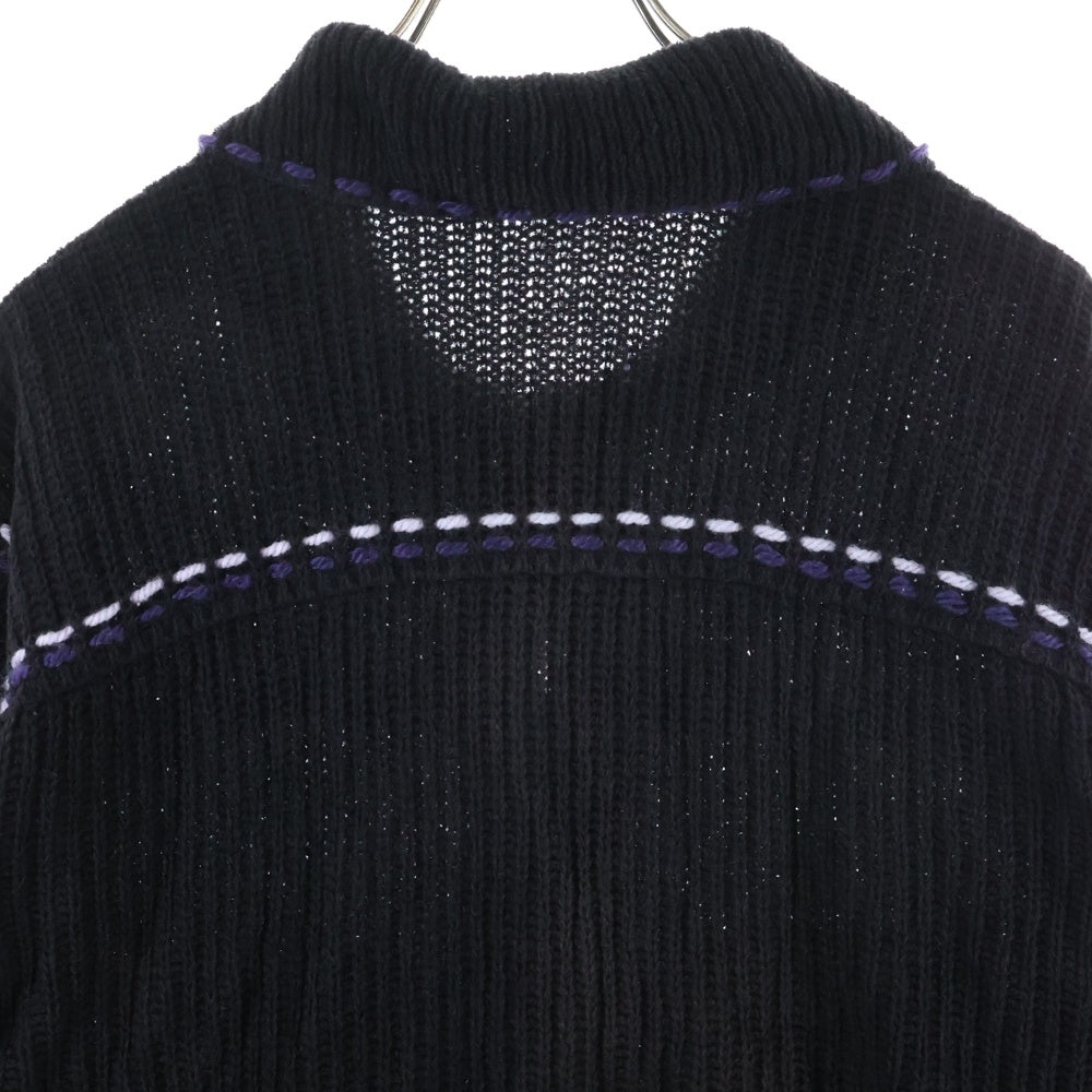 PHINGERIN(フィンガリン) 21AW PG1 ステッチデザイン ニットカーディガン ブラック PD-212-KN-041