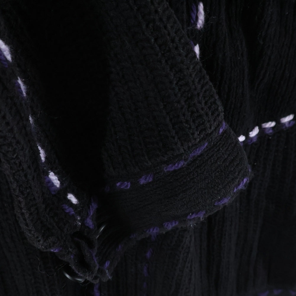 PHINGERIN(フィンガリン) 21AW PG1 ステッチデザイン ニットカーディガン ブラック PD-212-KN-041