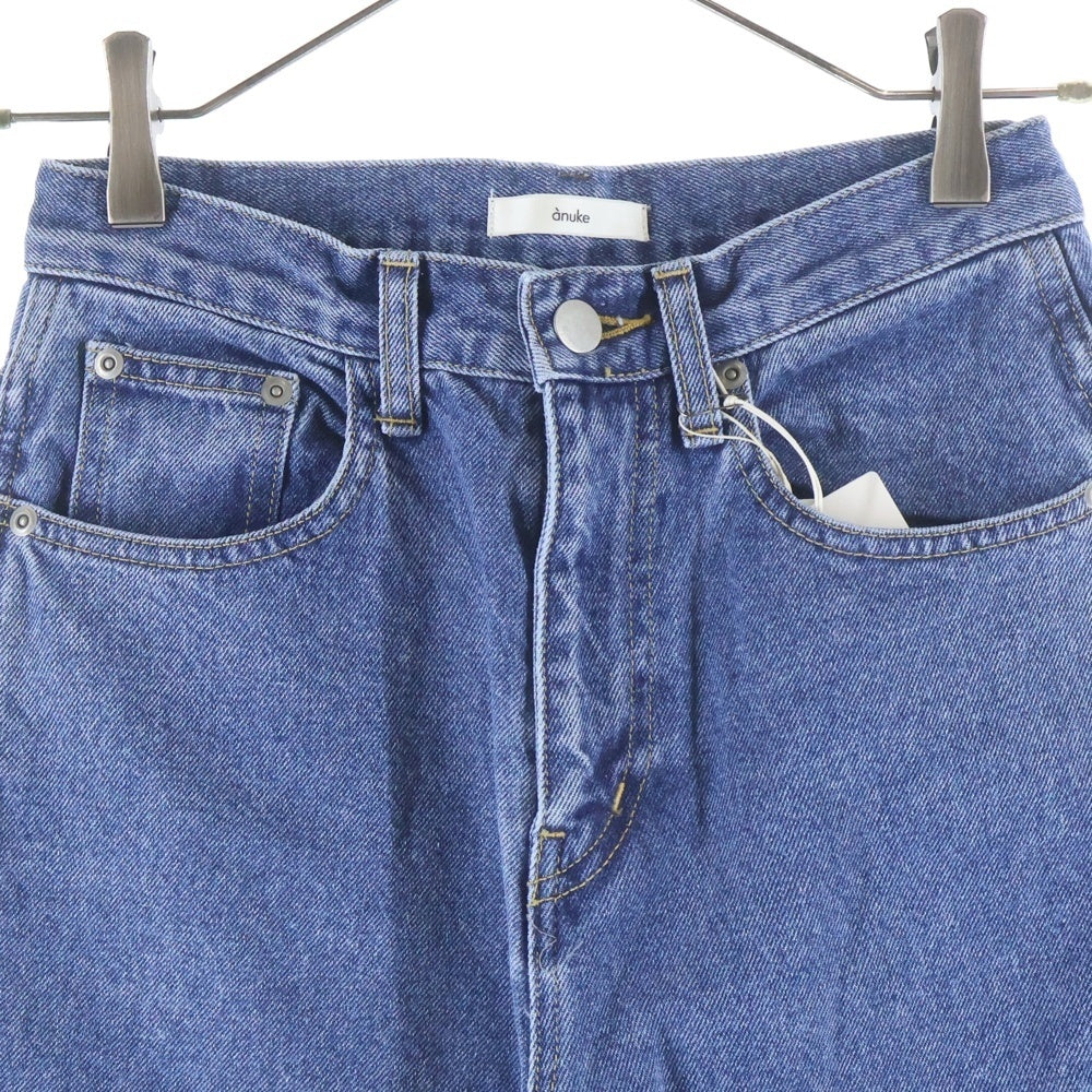 NO BRAND(ノーブランド) ANUKE (アンヌーク) HIGHWAIST STRAIGHT DENIM ハイウエスト ストレートデニムパンツ ジーンズ インディゴ 62411401