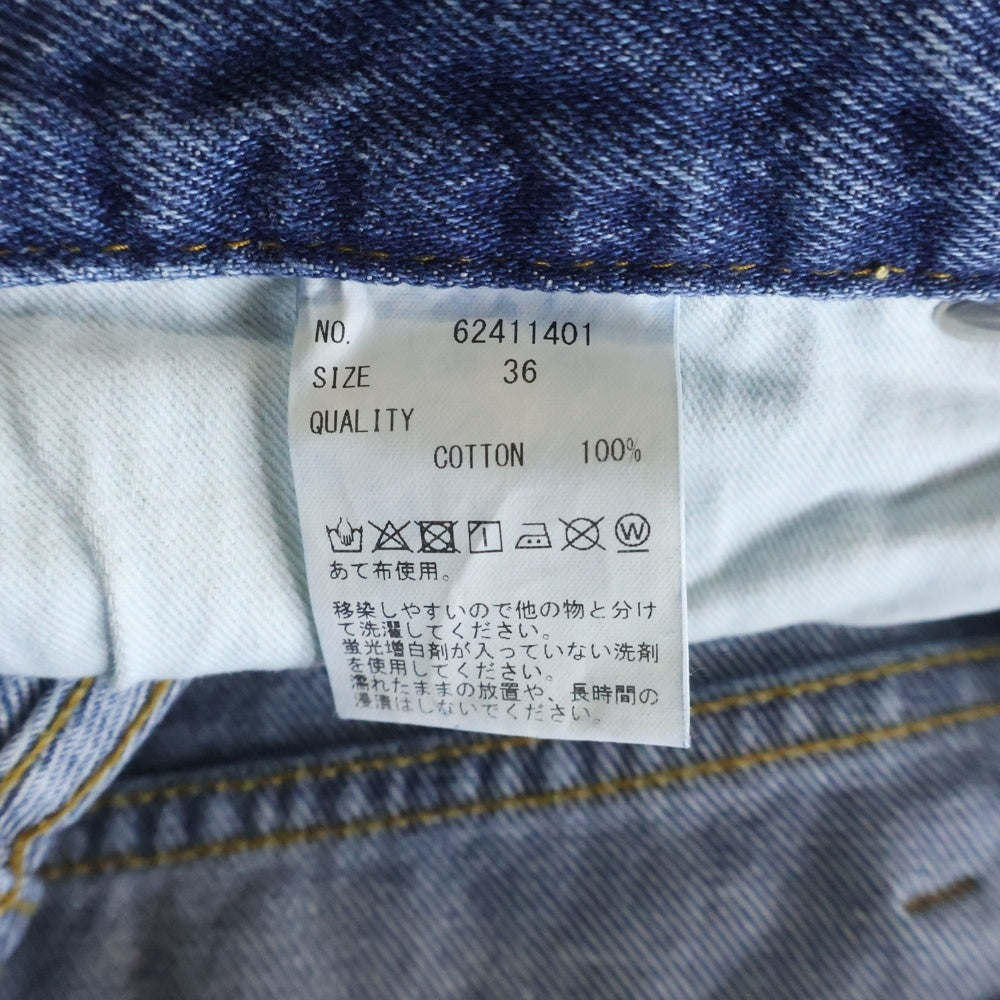 NO BRAND(ノーブランド) ANUKE (アンヌーク) HIGHWAIST STRAIGHT DENIM ハイウエスト ストレートデニムパンツ ジーンズ インディゴ 62411401