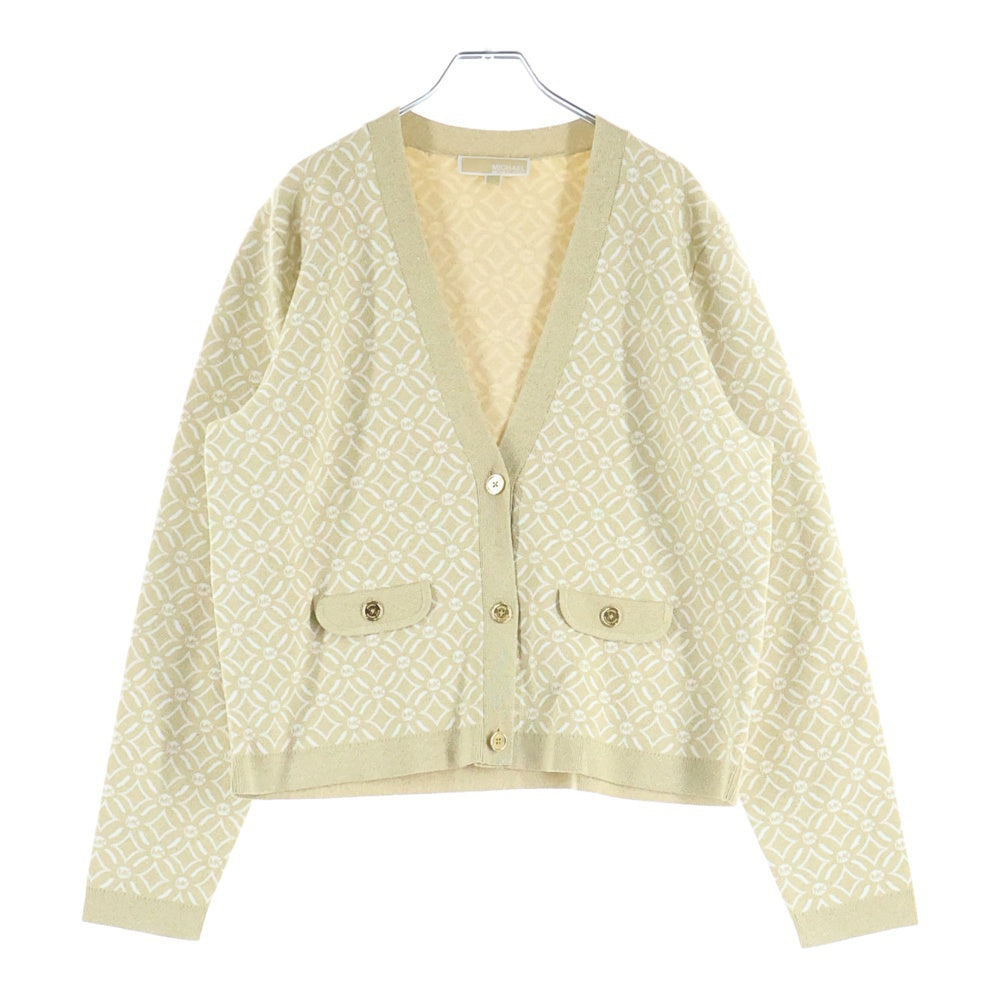 MICHAEL KORS(マイケルコース) フラワーロゴモノグラム ニットカーディガン ゴールド レディース JF4610PFK7