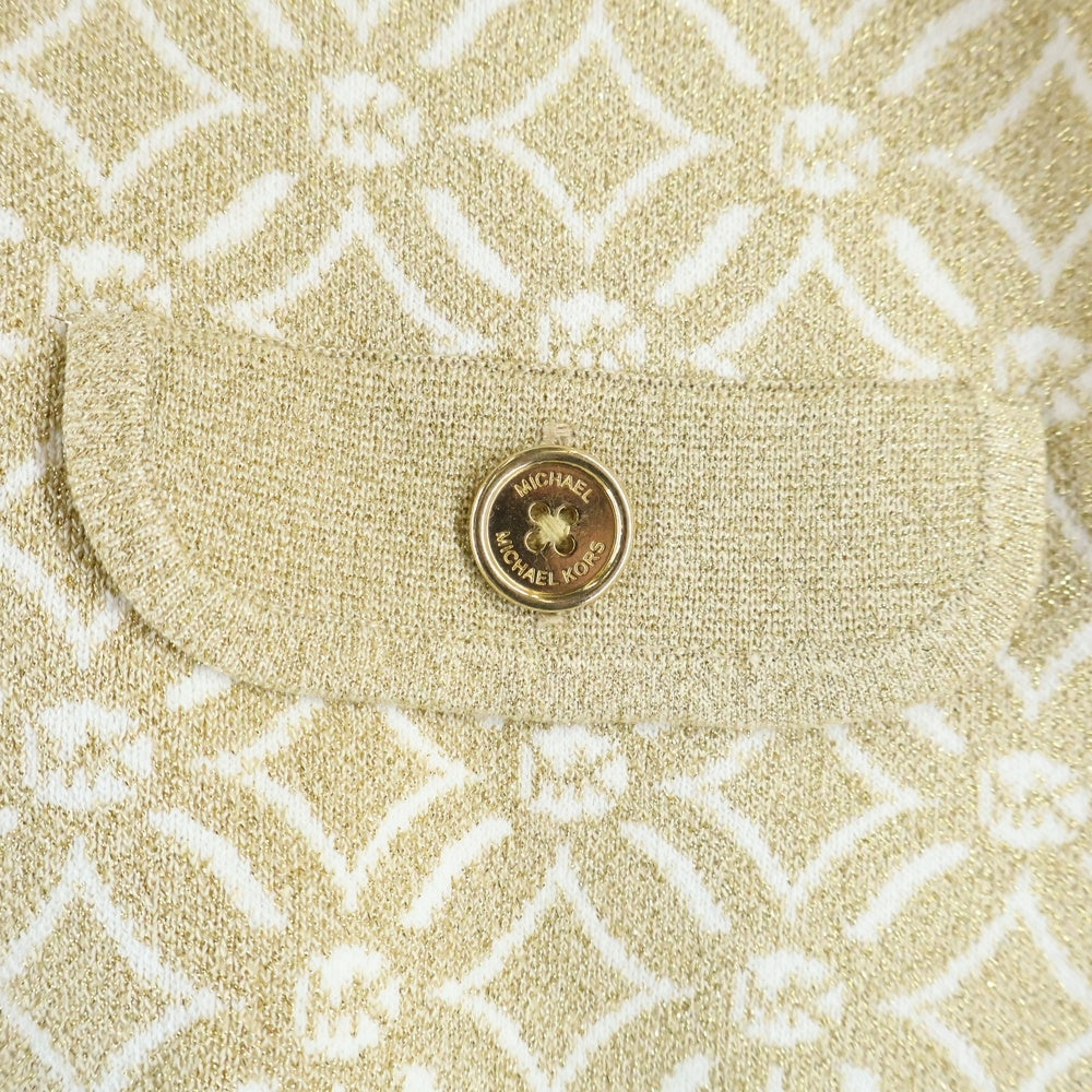 MICHAEL KORS(マイケルコース) フラワーロゴモノグラム ニットカーディガン ゴールド レディース JF4610PFK7