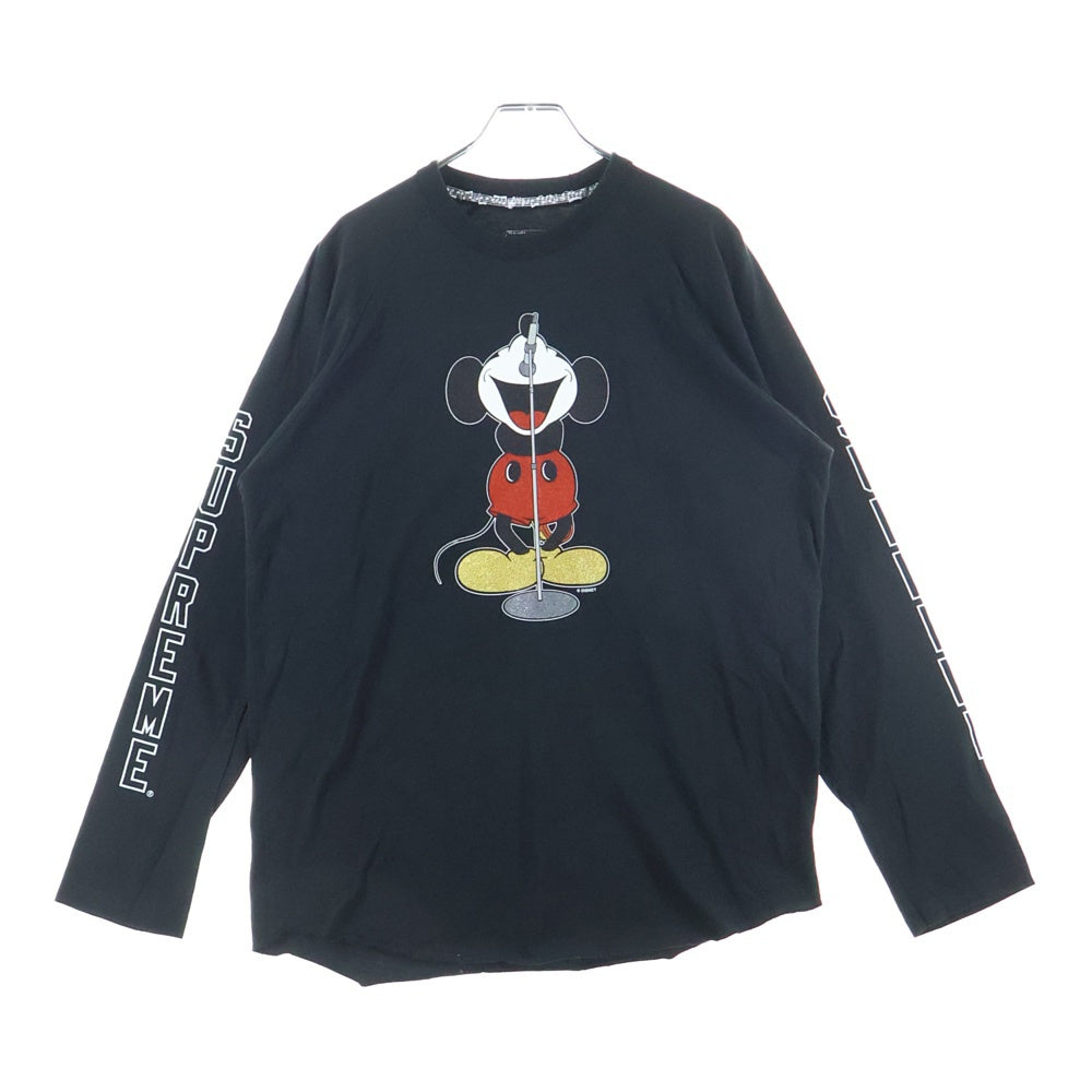 SUPREME(シュプリーム) 25AW ×NUMBER (N)INE Mickey L/S Top ナンバーナイン ミッキー クルーネック カットソー 長袖Tシャツ ブラック