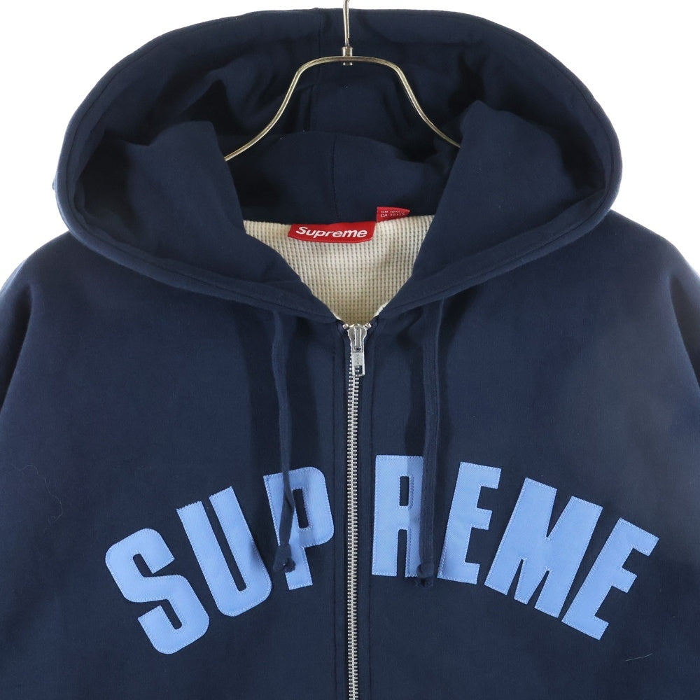 SUPREME(シュプリーム) 25AW Arc Thermal LineD Zip Up Hooded Sweatshirt アーチロゴデザイン サーマル ラインド ジップアップ フーデッド スウェット パーカー ネイビー
