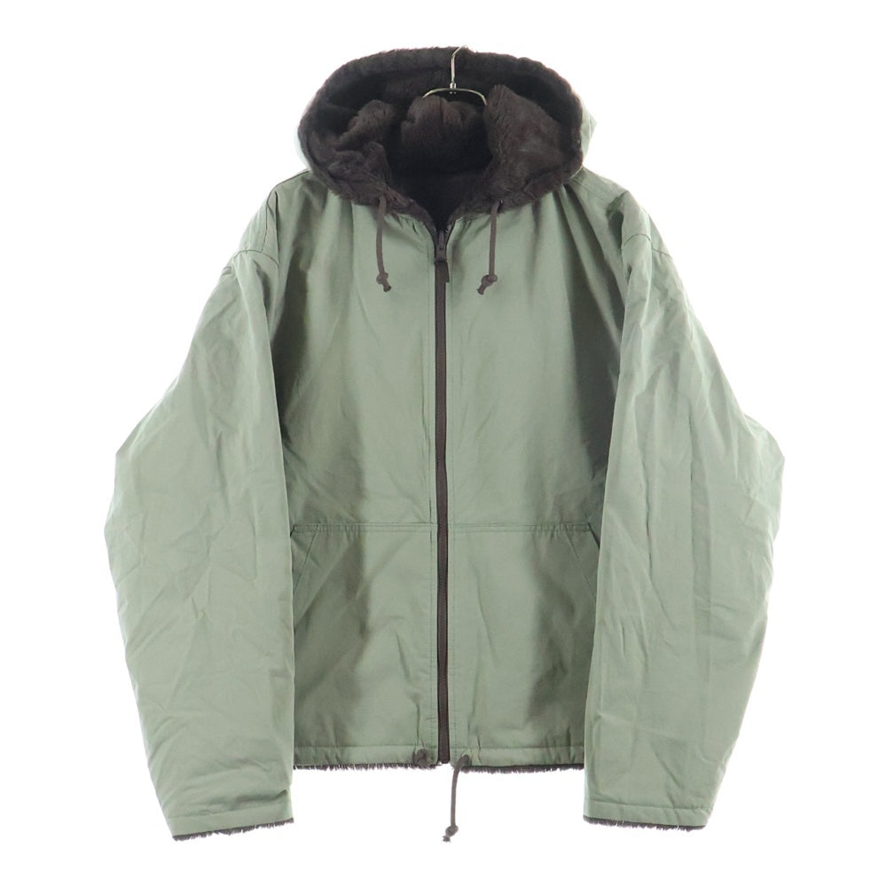 STUSSY(ステューシー) 25AW REVERSIBLE HOODED JACKET リバーシブル フェイクファー フーデッドジャケット カーキ/ブラウン 115919