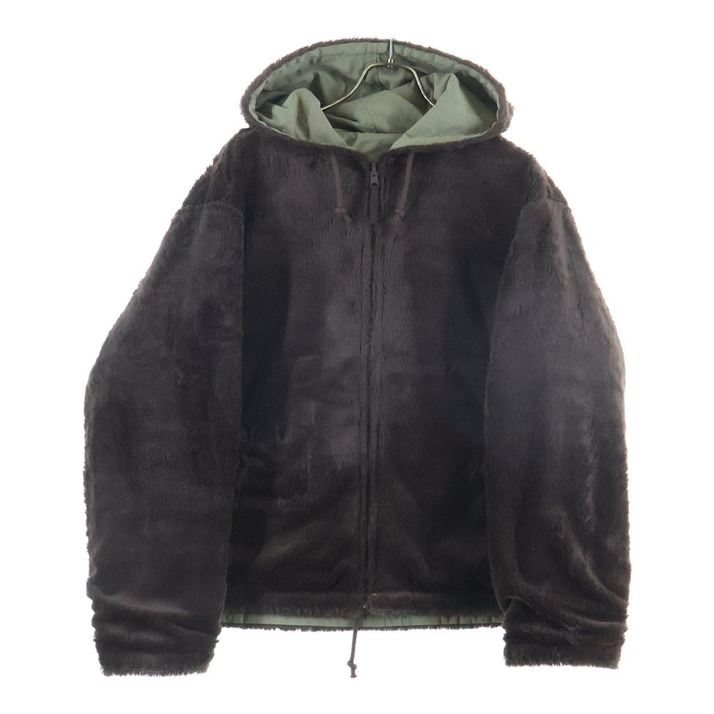 STUSSY(ステューシー) 25AW REVERSIBLE HOODED JACKET リバーシブル フェイクファー フーデッドジャケット カーキ/ブラウン 115919