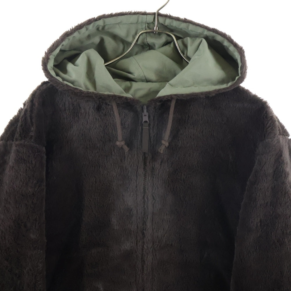 STUSSY(ステューシー) 25AW REVERSIBLE HOODED JACKET リバーシブル フェイクファー フーデッドジャケット カーキ/ブラウン 115919