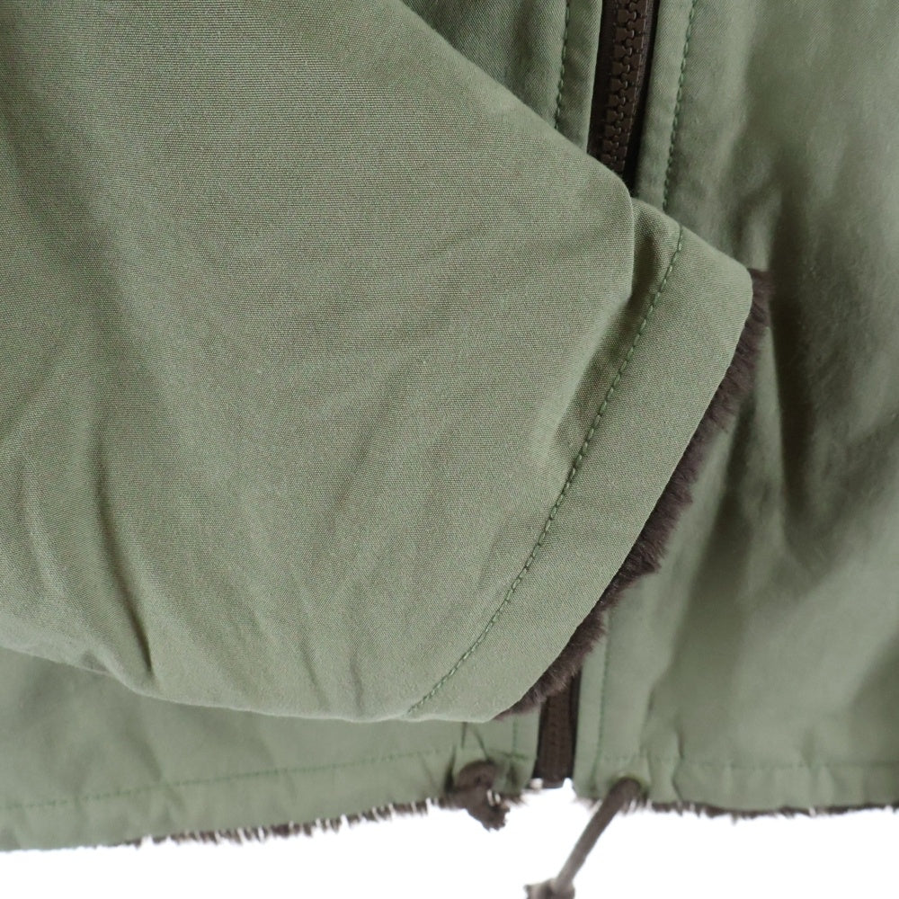 STUSSY(ステューシー) 25AW REVERSIBLE HOODED JACKET リバーシブル フェイクファー フーデッドジャケット カーキ/ブラウン 115919