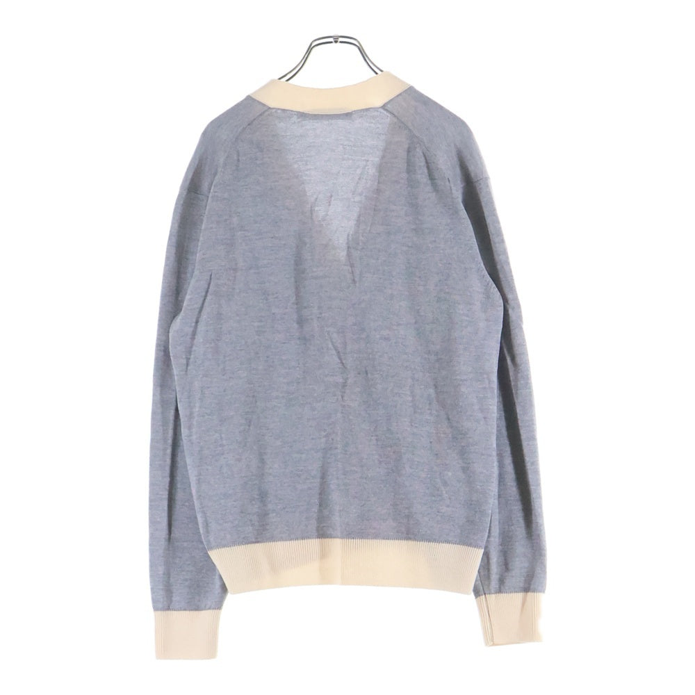 MAISON KITSUNE(メゾンキツネ) フォックスパッチ ウールニットカーディガン グレー HU00542KT1036