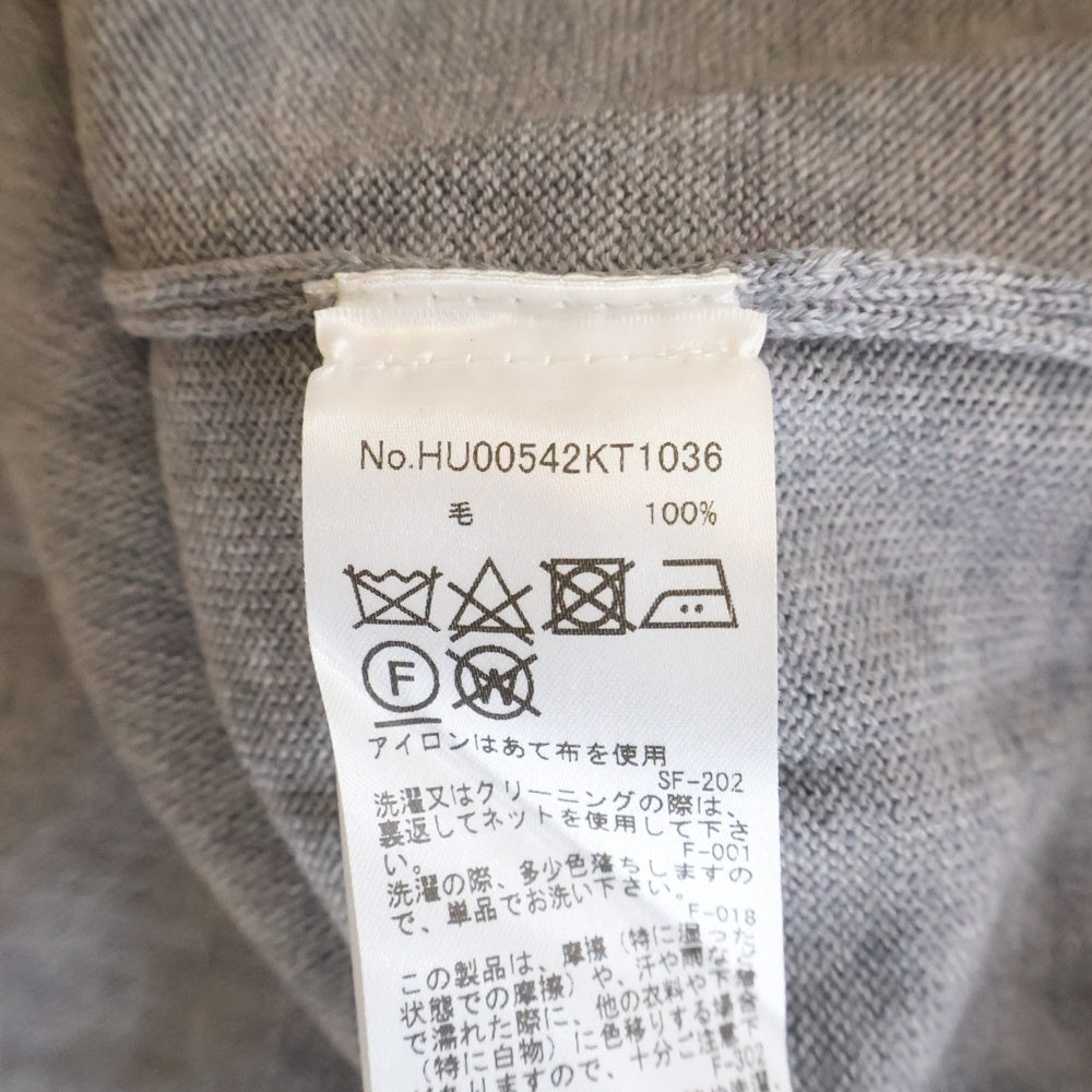 MAISON KITSUNE(メゾンキツネ) フォックスパッチ ウールニットカーディガン グレー HU00542KT1036