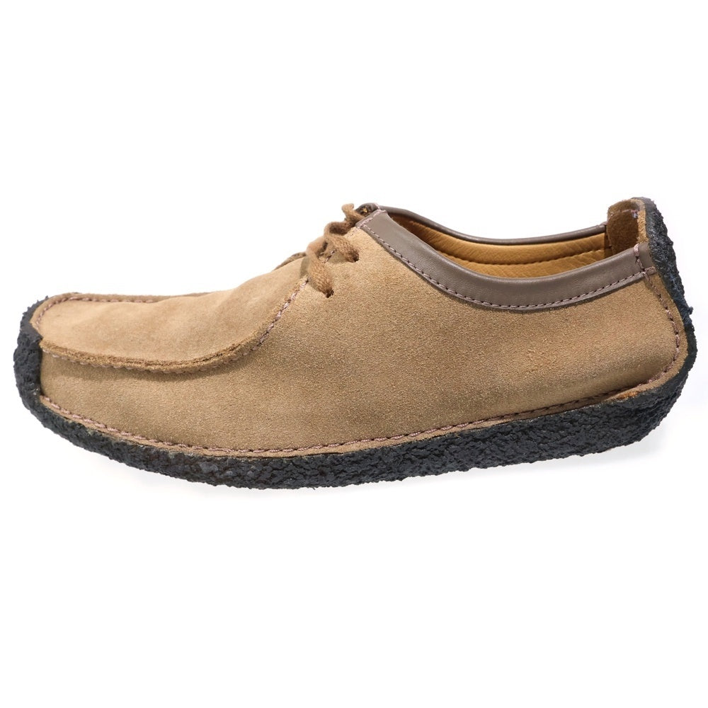 Clarks(クラークス) スクエアトゥー スウェードレザー ローカットシューズ ブラウン 091313292