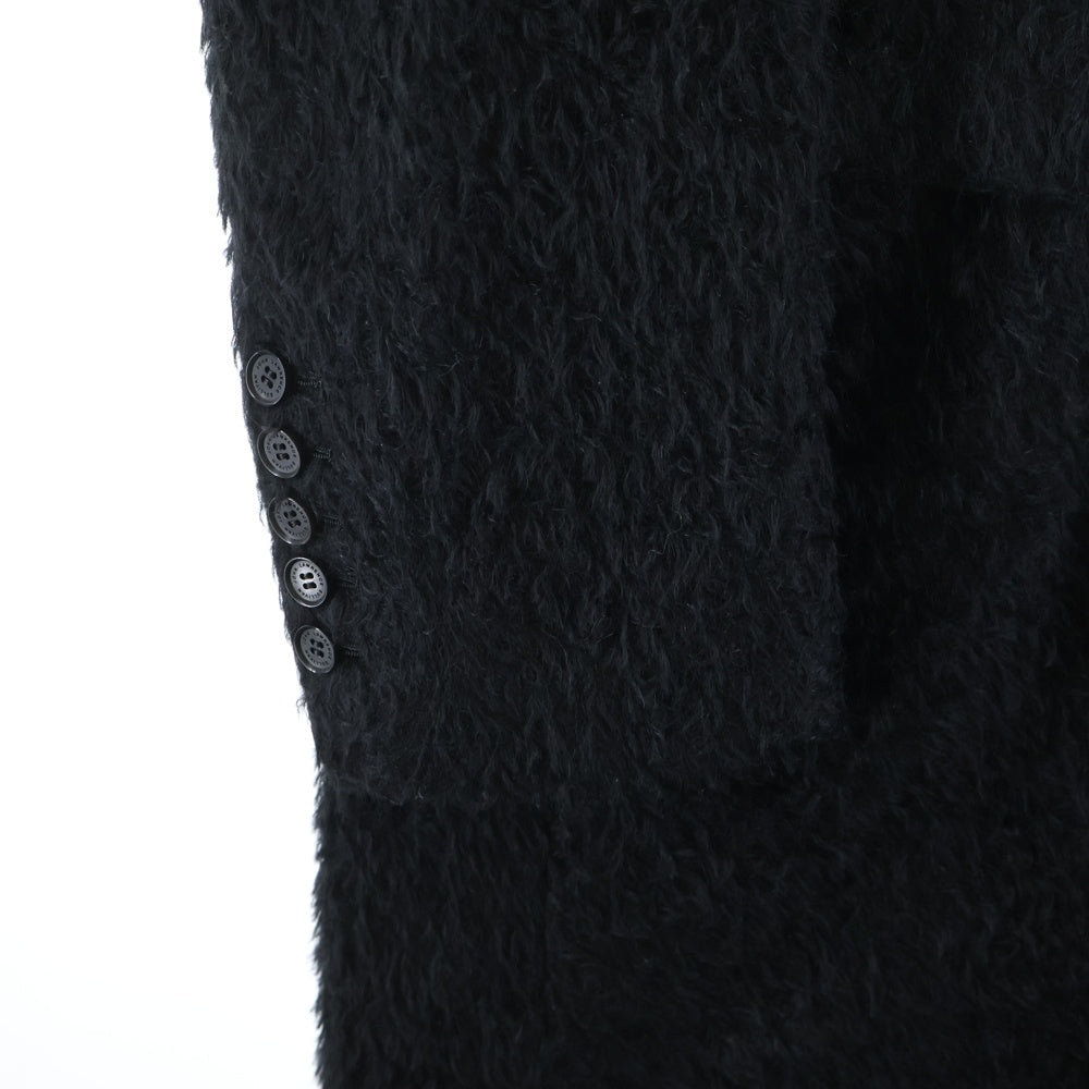 JOHN LAWRENCE SULLIVAN(ジョンローレンスサリバン) 22AW モヘア ファー ダブルブレステッド ロングコート ブラック 1B002-0222-07