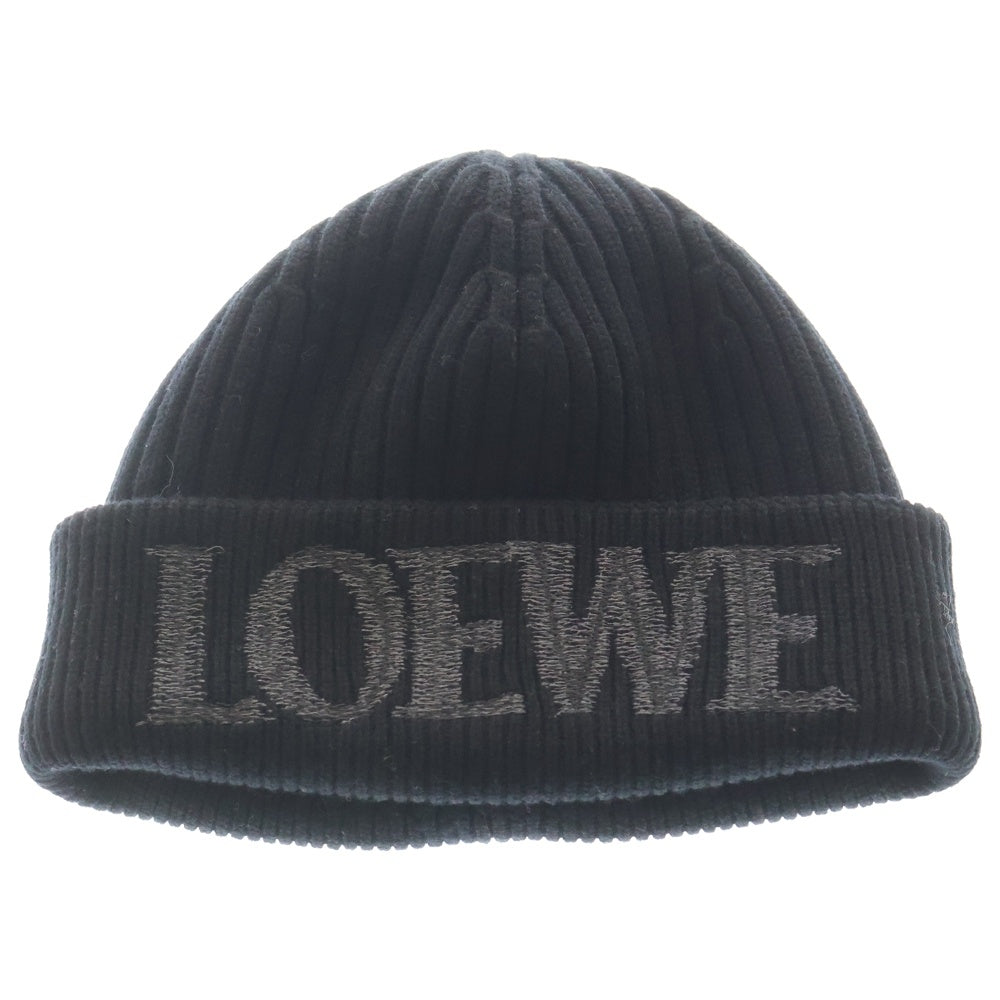 LOEWE(ロエベ) LOGO WOOL BEANIE ロゴ ウール ビーニー ブラック