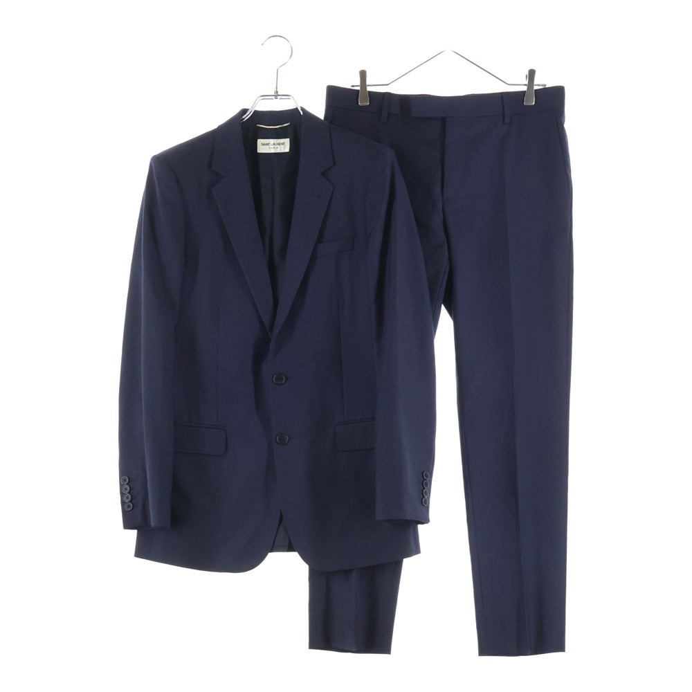 SAINT LAURENT PARIS(サンローランパリ) 13AW ウール混 ストライプ セットアップスーツ テーラードジャケット スラックスパンツ ネイビー 330255 YM468
