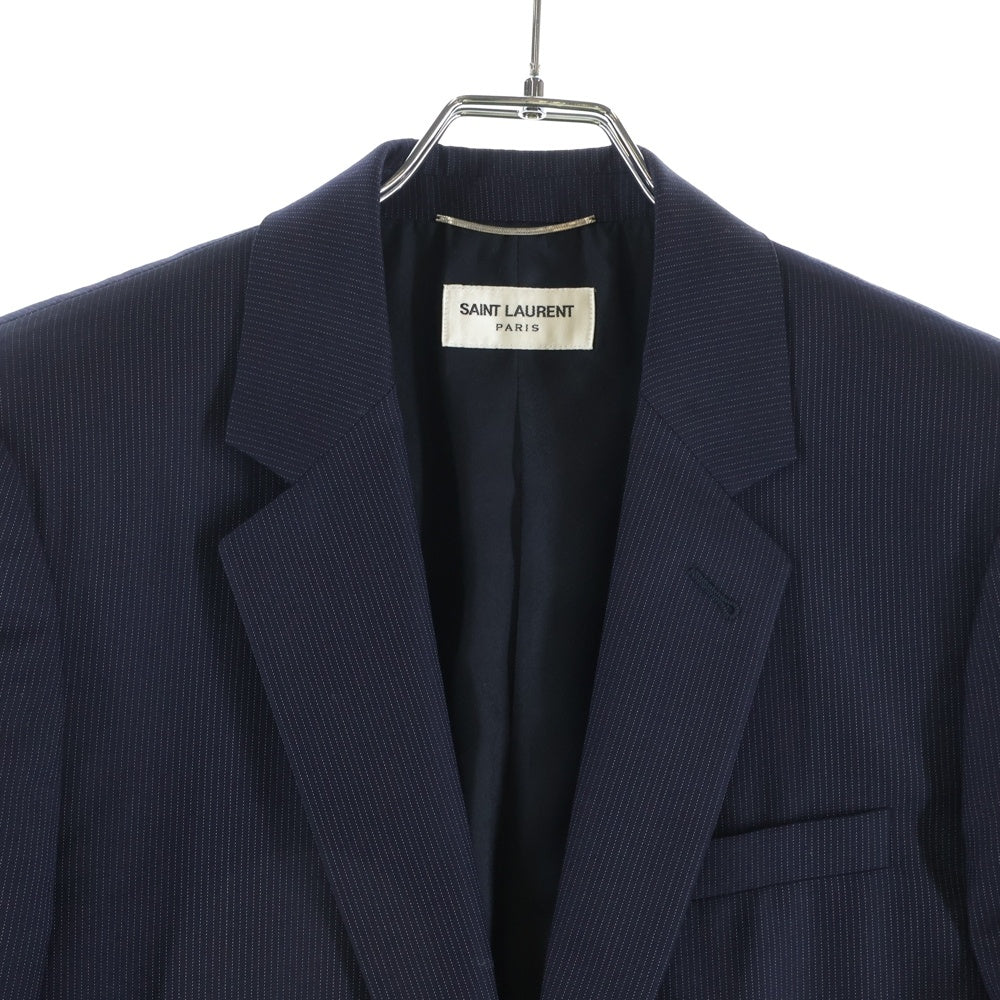 SAINT LAURENT PARIS(サンローランパリ) 13AW ウール混 ストライプ セットアップスーツ テーラードジャケット スラックスパンツ ネイビー 330255 YM468
