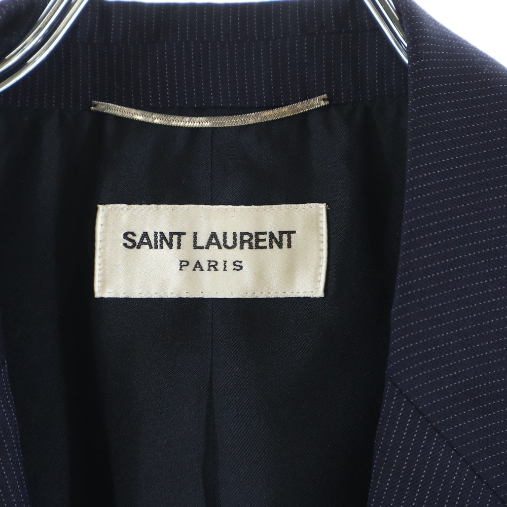 SAINT LAURENT PARIS(サンローランパリ) 13AW ウール混 ストライプ セットアップスーツ テーラードジャケット スラックスパンツ ネイビー 330255 YM468