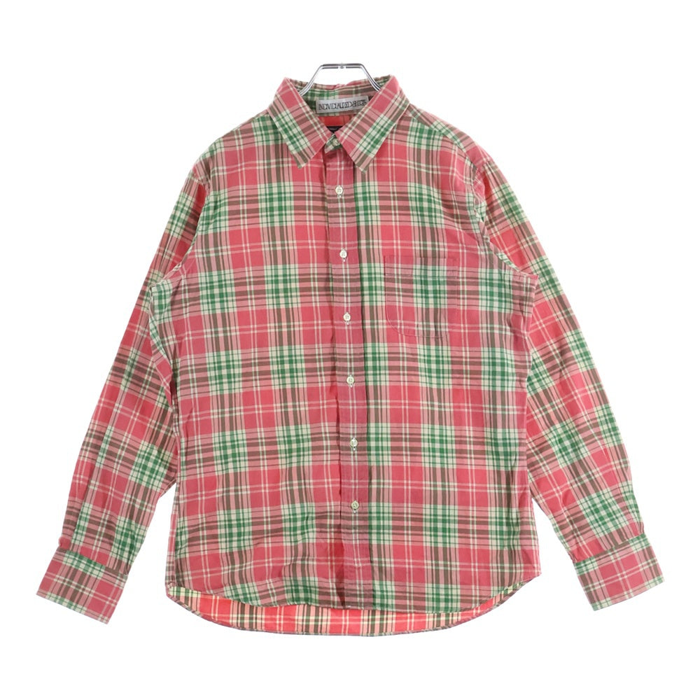 COMME des GARCONS HOMME(コムデギャルソンオム) 13AW AD2013 ×INDIVIDUALIZED SHIRTS インディビジュアライズド シャツ チェック柄 ロングスリーブ コットンシャツ レッド/グリーン HL-B017