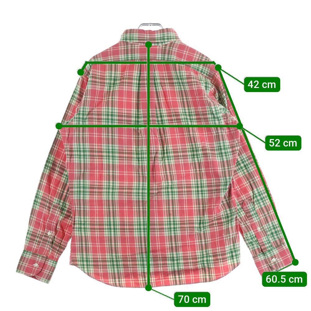 COMME des GARCONS HOMME(コムデギャルソンオム) 13AW AD2013 ×INDIVIDUALIZED SHIRTS インディビジュアライズド シャツ チェック柄 ロングスリーブ コットンシャツ レッド/グリーン HL-B017
