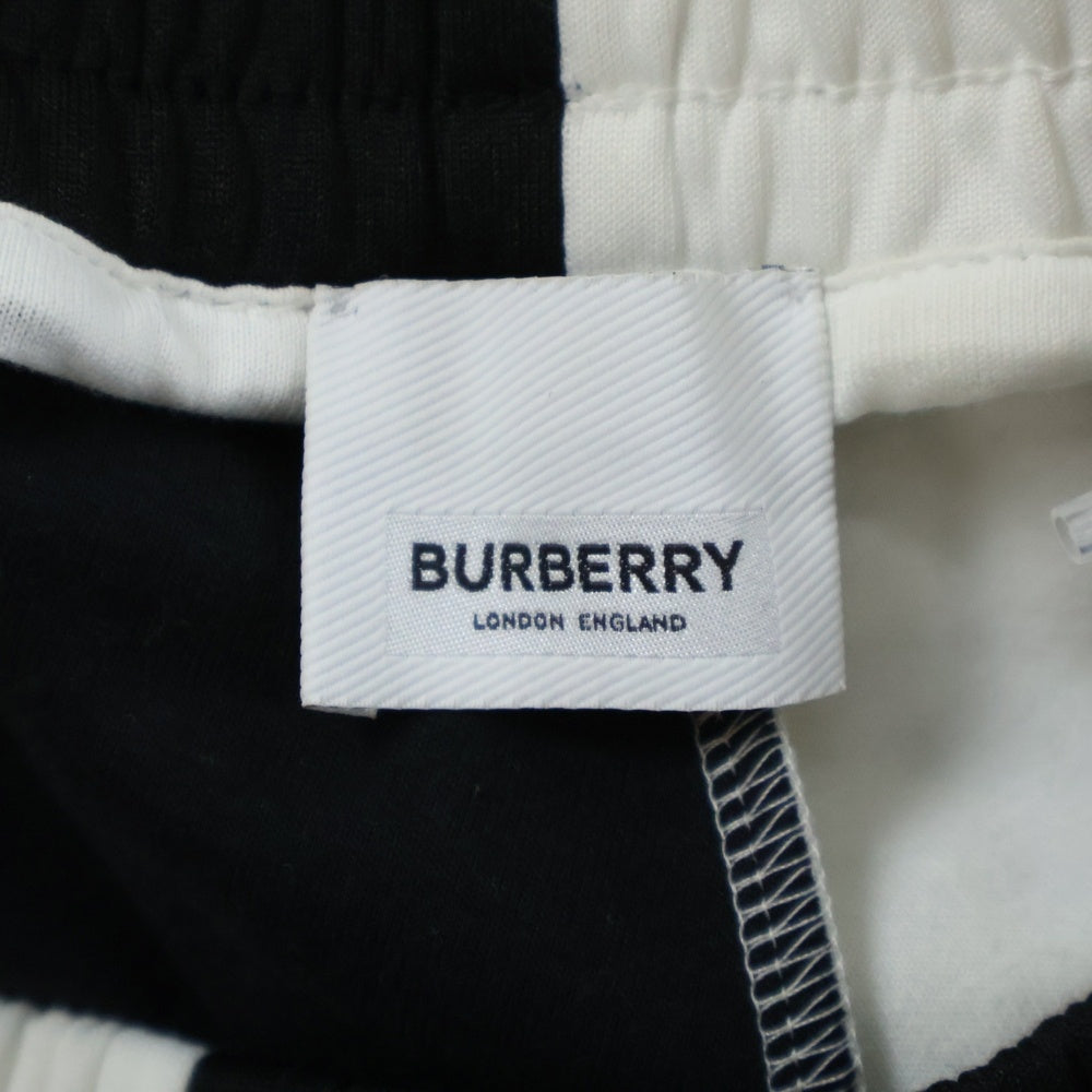 BURBERRY(バーバリー) ロゴパッチ バイカラー イージースウェットジョガーパンツ ブラック/ホワイト 4559554