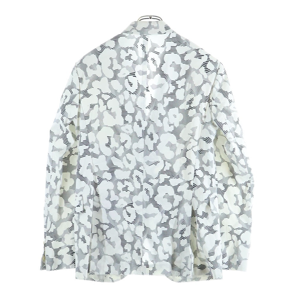 Neil Barrett(ニール バレット) 総柄 レーヨン混 シングルテーラードジャケット ホワイト BGI303M-A061